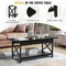 2-Tier Rectangular Coffee Table with Large Storage Shelf and Metal Frame for Living Room